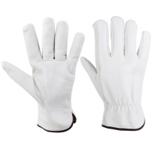Cold Winter Cow Grain Leather Warm Driver Work Gloves With Fleece Lining